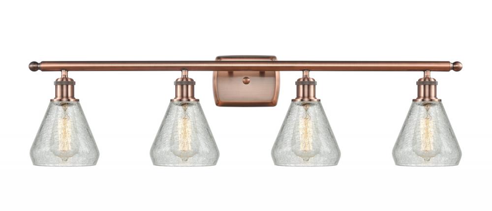 Conesus - 4 Light - 36 inch - Antique Copper - Bath Vanity Light