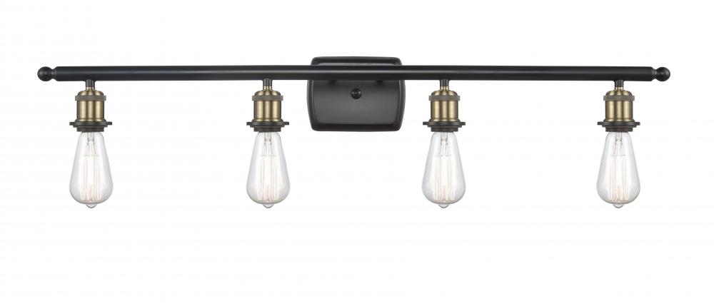 Bare Bulb - 4 Light - 36 inch - Black Antique Brass - Bath Vanity Light