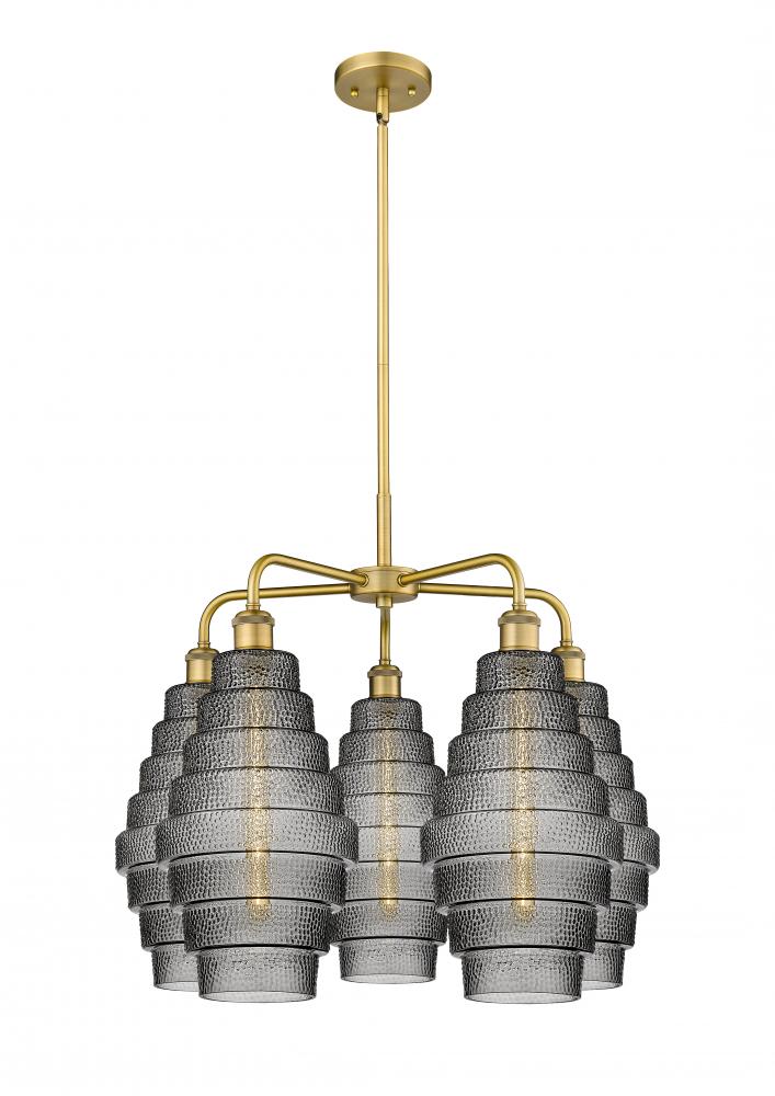 Cascade - 5 Light - 26 inch - Brushed Brass - Chandelier