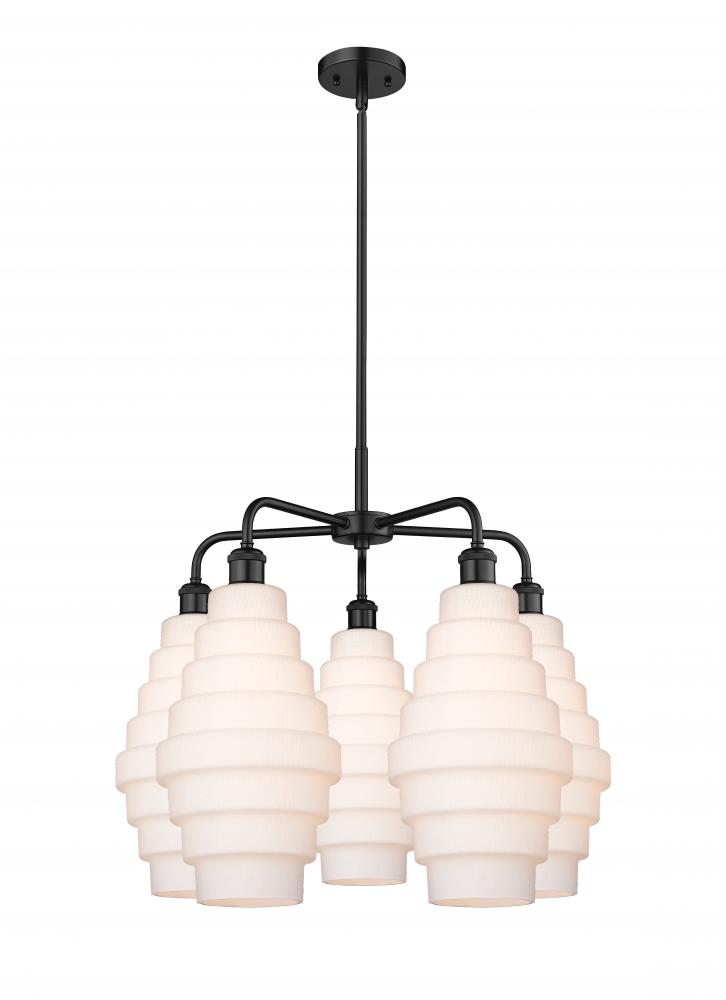 Cascade - 5 Light - 26 inch - Matte Black - Chandelier