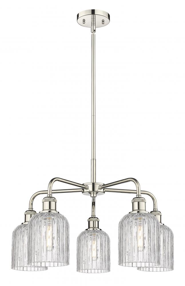 Bridal Veil - 5 Light - 23 inch - Polished Nickel - Chandelier