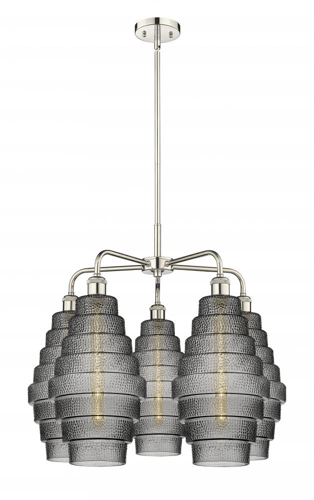 Cascade - 5 Light - 26 inch - Polished Nickel - Chandelier