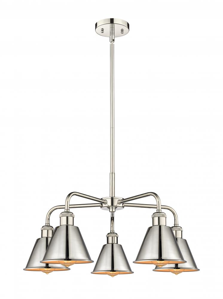 Ballston - 5 Light - 25 inch - Polished Nickel - Chandelier