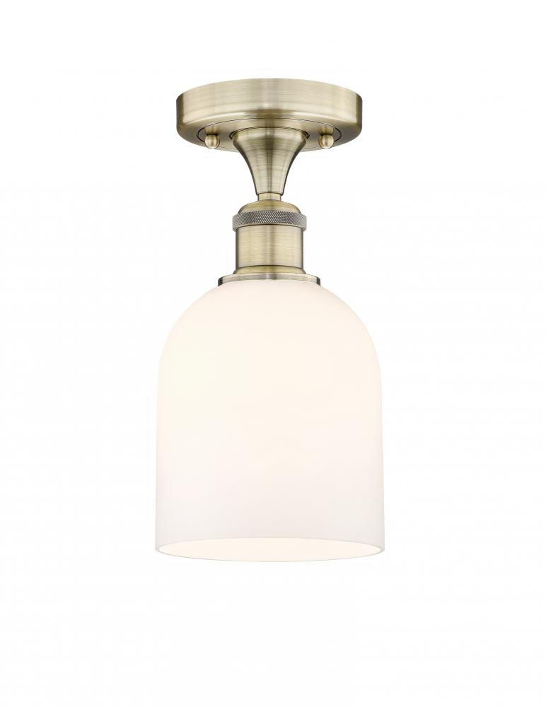 Bella - 1 Light - 6 inch - Antique Brass - Semi-Flush Mount