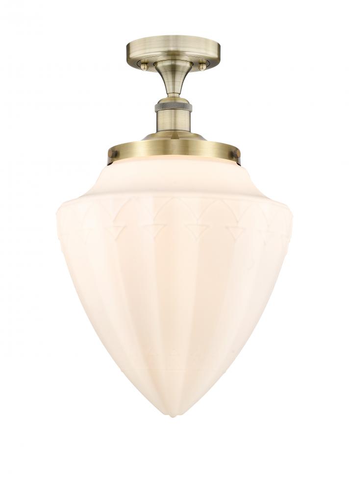 Bridgeton - 1 Light - 16 inch - Antique Brass - Semi-Flush Mount