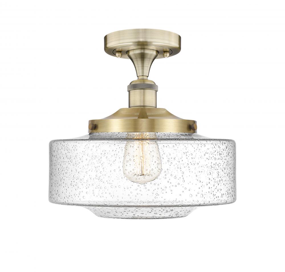 Bridgeton - 1 Light - 12 inch - Antique Brass - Semi-Flush Mount