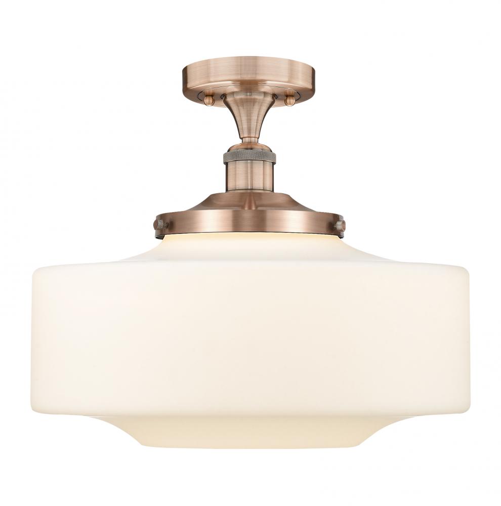 Bridgeton - 1 Light - 12 inch - Antique Copper - Semi-Flush Mount