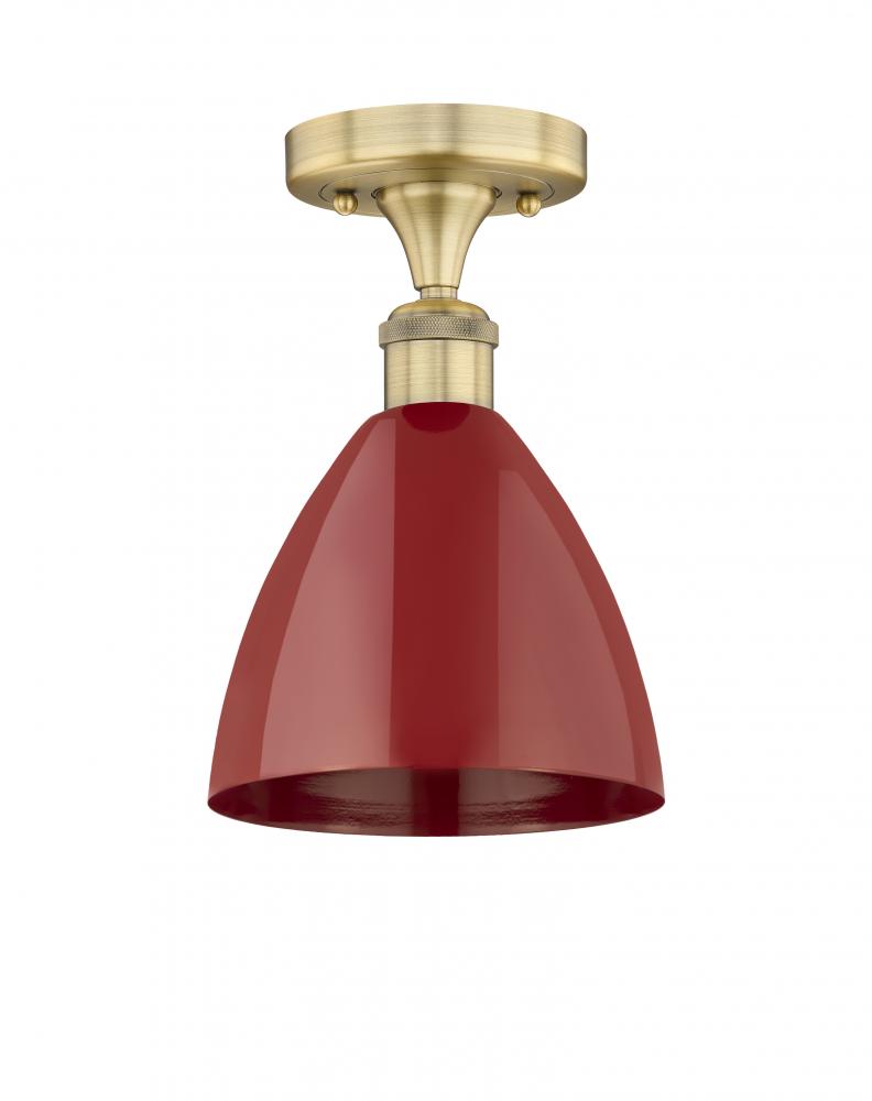 Plymouth - 1 Light - 8 inch - Brushed Brass - Semi-Flush Mount