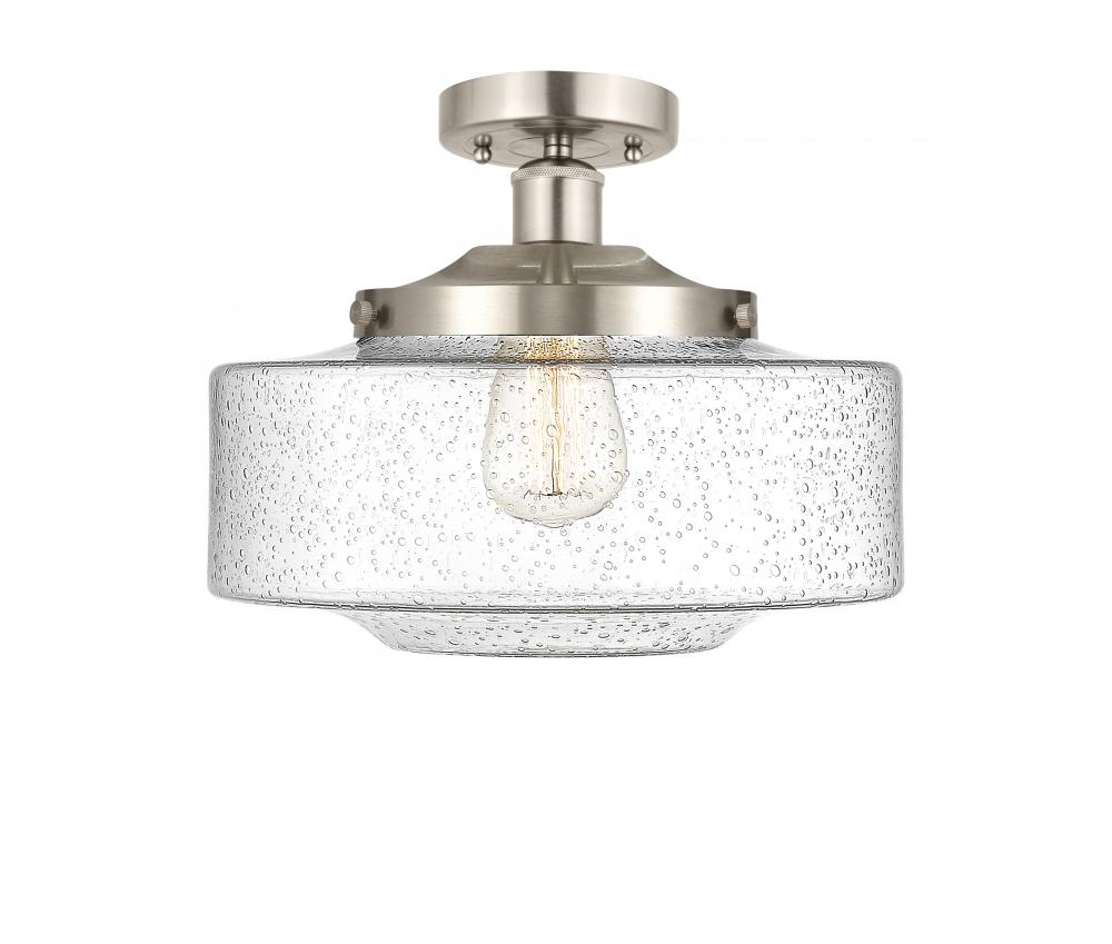 Bridgeton - 1 Light - 12 inch - Brushed Satin Nickel - Semi-Flush Mount