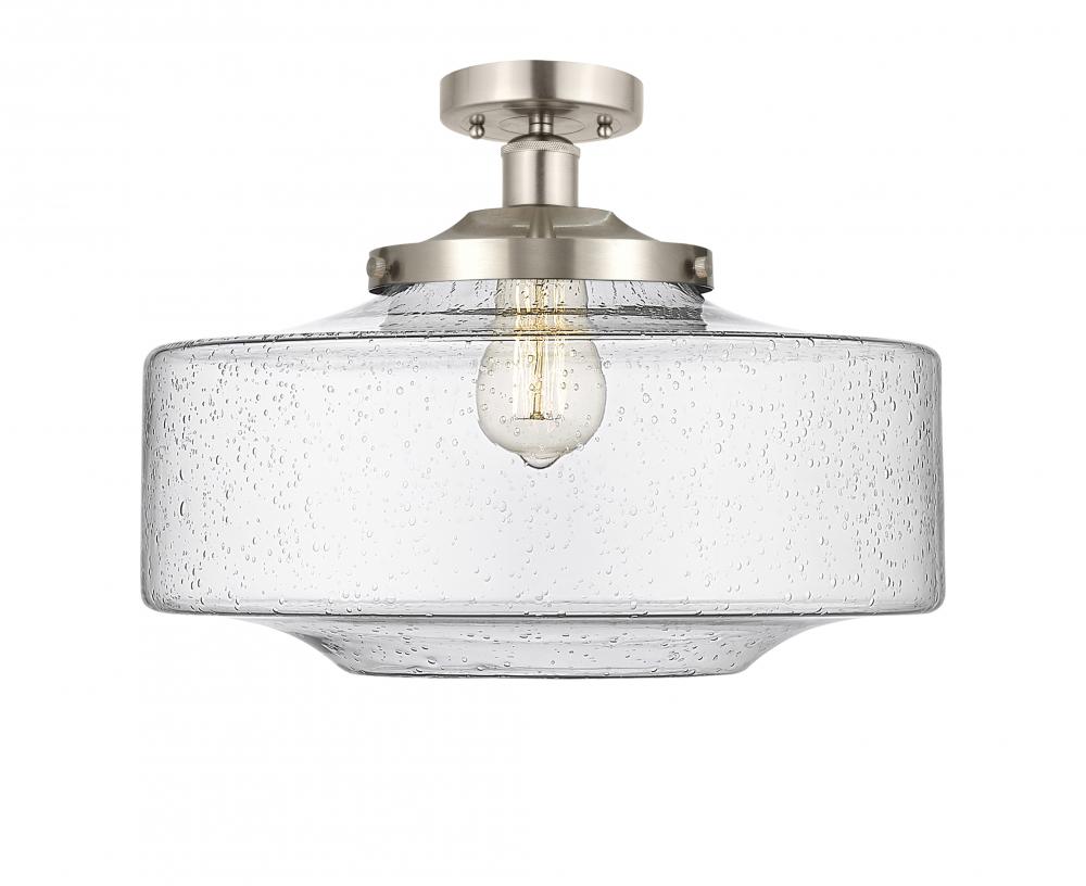 Bridgeton - 1 Light - 12 inch - Brushed Satin Nickel - Semi-Flush Mount