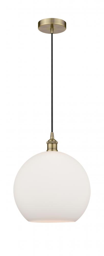 Athens - 1 Light - 12 inch - Antique Brass - Cord hung - Mini Pendant