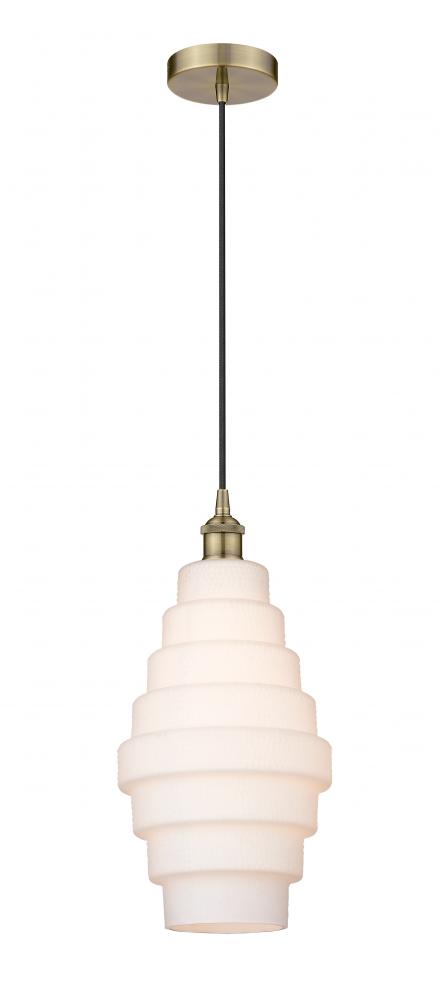 Cascade - 1 Light - 8 inch - Antique Brass - Cord hung - Mini Pendant