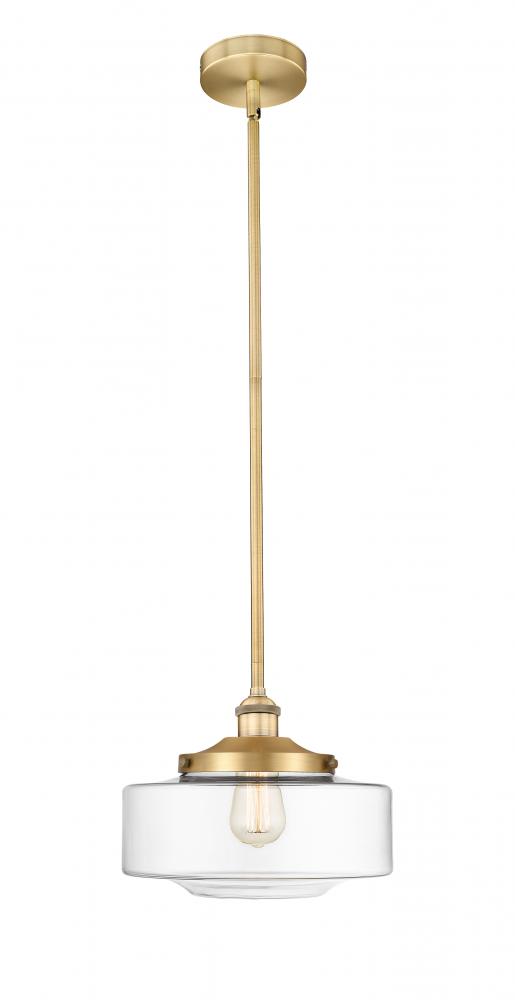 Bridgeton - 1 Light - 12 inch - Brushed Brass - Stem Hung - Mini Pendant