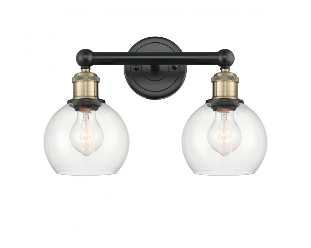 Athens - 2 Light - 15 inch - Black Antique Brass - Bath Vanity Light