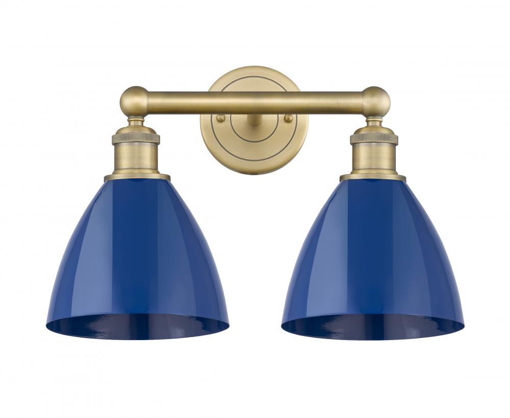 Plymouth - 2 Light - 17 inch - Brushed Brass - Bath Vanity Light