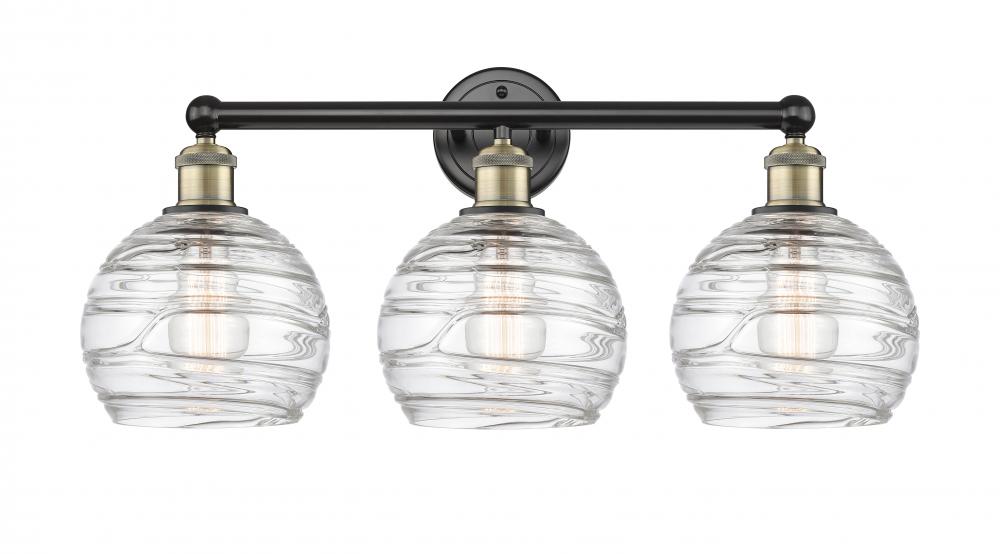 Athens Deco Swirl - 3 Light - 26 inch - Black Antique Brass - Bath Vanity Light