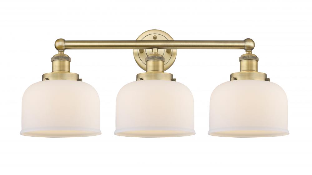 Bell - 3 Light - 26 inch - Brushed Brass - Bath Vanity Light