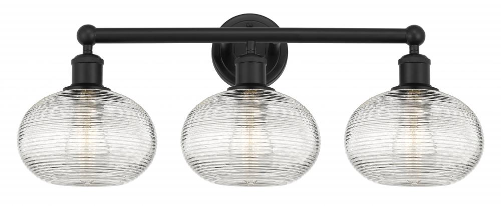 Ithaca - 3 Light - 26 inch - Matte Black - Bath Vanity Light