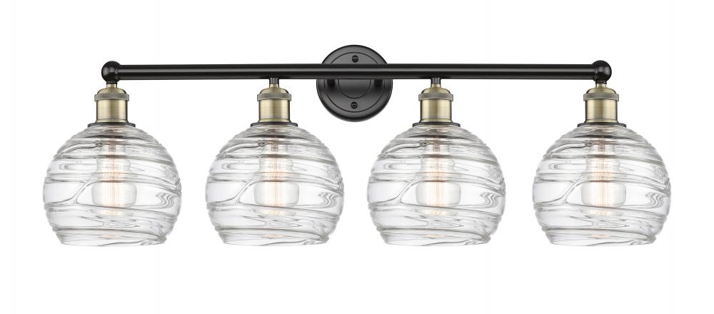 Athens Deco Swirl - 4 Light - 35 inch - Black Antique Brass - Bath Vanity Light