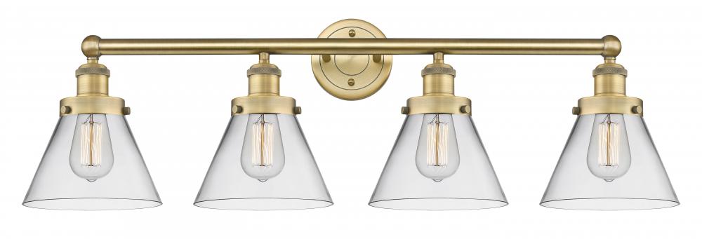 Cone - 4 Light - 35 inch - Brushed Brass - Bath Vanity Light