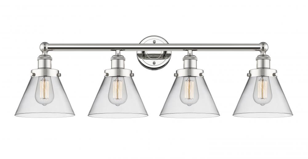 Cone - 4 Light - 35 inch - Polished Nickel - Bath Vanity Light