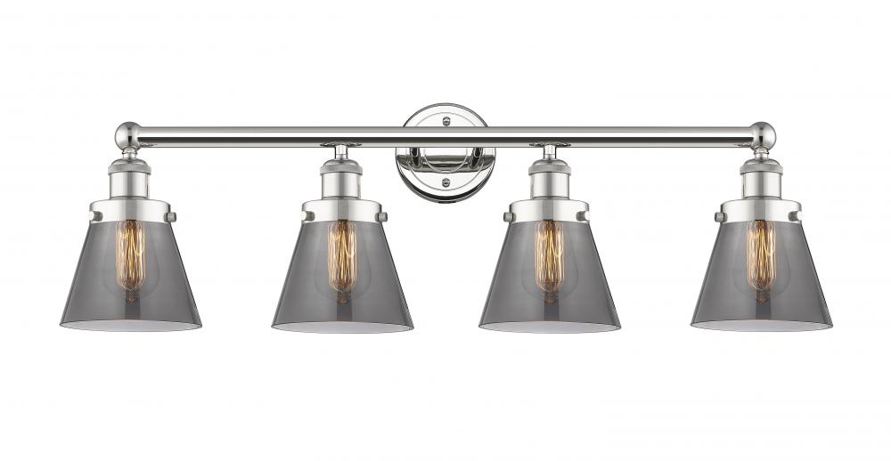 Cone - 4 Light - 33 inch - Polished Nickel - Bath Vanity Light