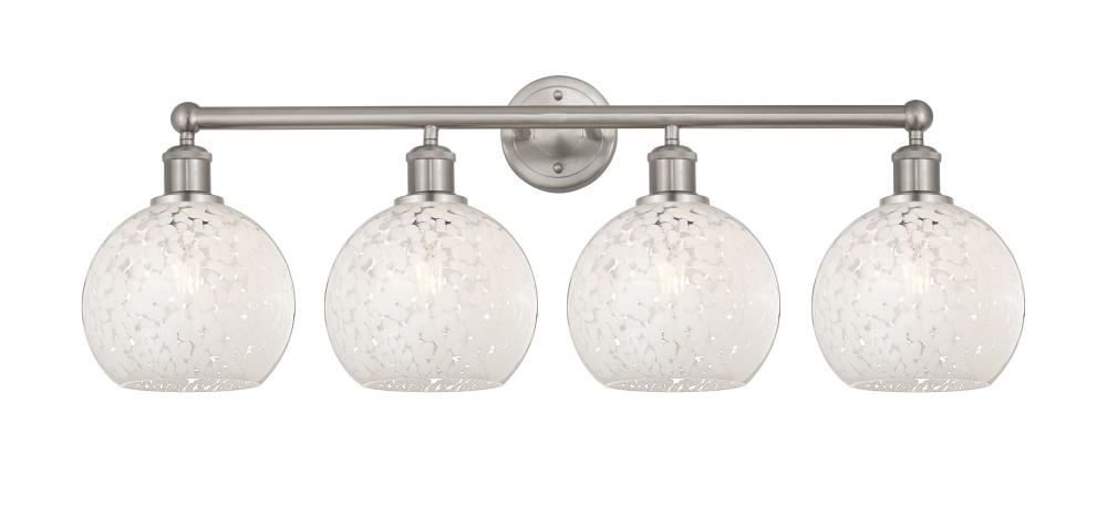 White Mouchette - 4 Light - 35 inch - Satin Nickel - Bath Vanity Light