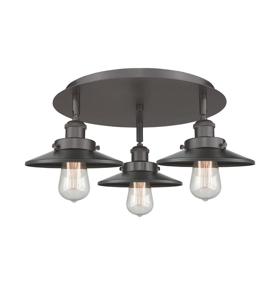 Edison - 3 Light - 20 inch - Oil Rubbed Bronze - Flush Mount