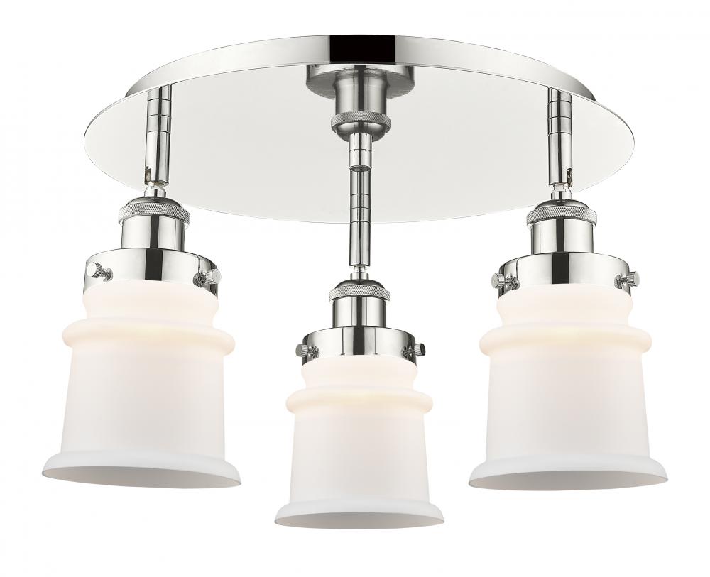 Canton - 3 Light - 17 inch - Polished Nickel - Flush Mount