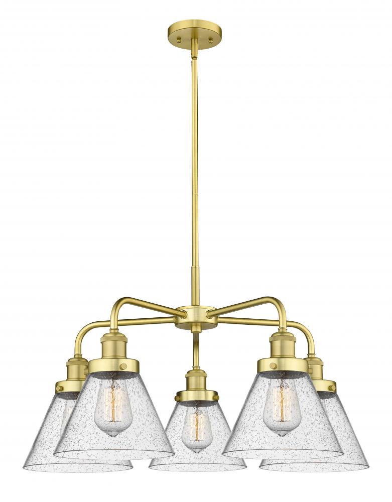 Cone - 5 Light - 26 inch - Satin Gold - Chandelier