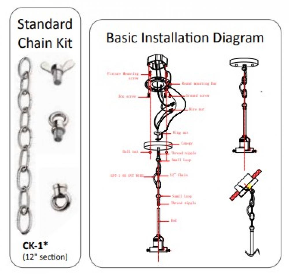 Chain Conversion Kit - 12 inch - Satin Gold