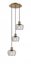 Innovations Lighting 113B-3P-AB-G92 - Fenton - 3 Light - 13 inch - Antique Brass - Cord Hung - Multi Pendant