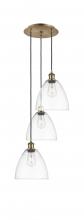 Innovations Lighting 113B-3P-AB-GBD-92 - Bristol - 3 Light - 16 inch - Antique Brass - Cord Hung - Multi Pendant