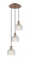 Innovations Lighting 113B-3P-AC-G412 - Dayton - 3 Light - 12 inch - Antique Copper - Cord Hung - Multi Pendant