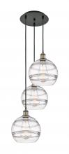 Innovations Lighting 113B-3P-BAB-G556-10CL - Rochester - 3 Light - 17 inch - Black Antique Brass - Cord hung - Multi Pendant