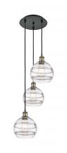 Innovations Lighting 113B-3P-BAB-G556-8CL - Rochester - 3 Light - 15 inch - Black Antique Brass - Cord Hung - Multi Pendant