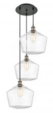  113B-3P-BAB-G654-12 - Cindyrella - 3 Light - 19 inch - Black Antique Brass - Cord Hung - Multi Pendant