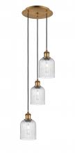  113B-3P-BB-G559-5SDY - Bridal Veil - 3 Light - 12 inch - Brushed Brass - Cord Hung - Multi Pendant