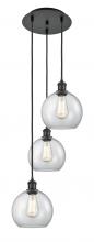  113B-3P-BK-G122-8 - Athens - 3 Light - 15 inch - Matte Black - Cord Hung - Multi Pendant