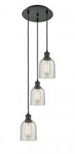  113B-3P-BK-G259 - Caledonia - 3 Light - 12 inch - Matte Black - Cord Hung - Multi Pendant