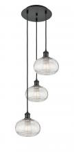 Innovations Lighting 113B-3P-BK-G555-8CL - Ithaca - 3 Light - 15 inch - Matte Black - Cord hung - Multi Pendant