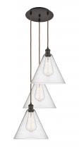 Innovations Lighting 113B-3P-OB-GBC-124 - Berkshire - 3 Light - 19 inch - Oil Rubbed Bronze - Cord Hung - Multi Pendant