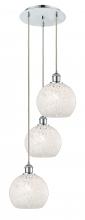 Innovations Lighting 113B-3P-PC-G1216-8WM - White Mouchette - 3 Light - 15 inch - Polished Chrome - Cord Hung - Multi Pendant