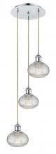 Innovations Lighting 113B-3P-PC-G555-6CL - Ithaca - 3 Light - 13 inch - Polished Chrome - Cord hung - Multi Pendant