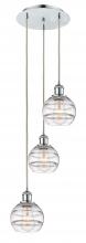  113B-3P-PC-G556-6CL - Rochester - 3 Light - 12 inch - Polished Chrome - Cord hung - Multi Pendant