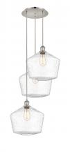  113B-3P-PN-G654-12 - Cindyrella - 3 Light - 19 inch - Polished Nickel - Cord Hung - Multi Pendant