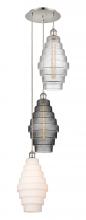  113B-3P-PN-G670-MU - Cascade - 3 Light - 15 inch - Polished Nickel - Cord hung - Multi Pendant