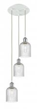  113B-3P-WPC-G559-5SDY - Bridal Veil - 3 Light - 12 inch - White Polished Chrome - Cord Hung - Multi Pendant