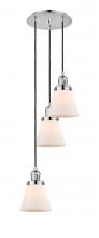  113F-3P-PN-G61 - Cone - 3 Light - 13 inch - Polished Nickel - Cord hung - Multi Pendant