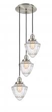  113F-3P-SN-G664-7 - Bullet - 3 Light - 14 inch - Brushed Satin Nickel - Cord hung - Multi Pendant